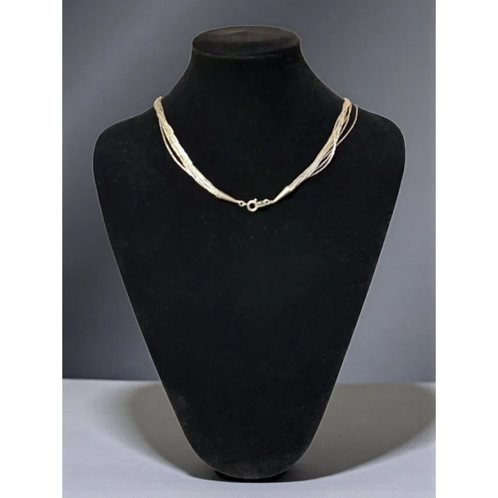 VTG Carolyn Pollack Relios Sterling Silver 925 Liquid Silver Necklace 18 in 12g - Picture 3 of 4